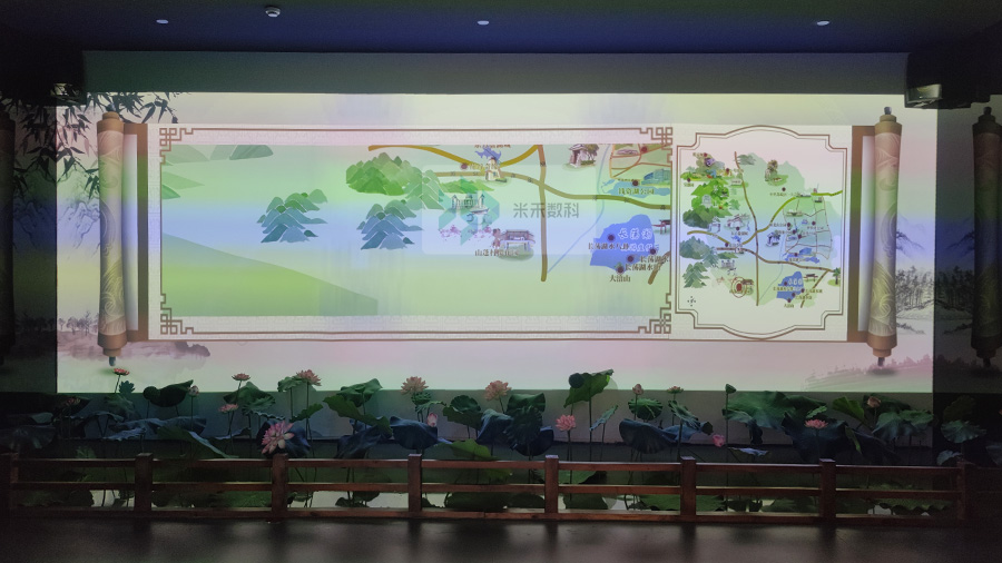 金坛城市馆墙面投影互动导览系统实拍图