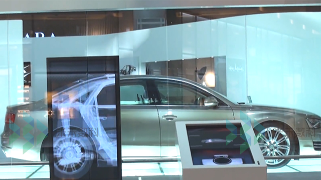 汽车展厅透明滑轨屏