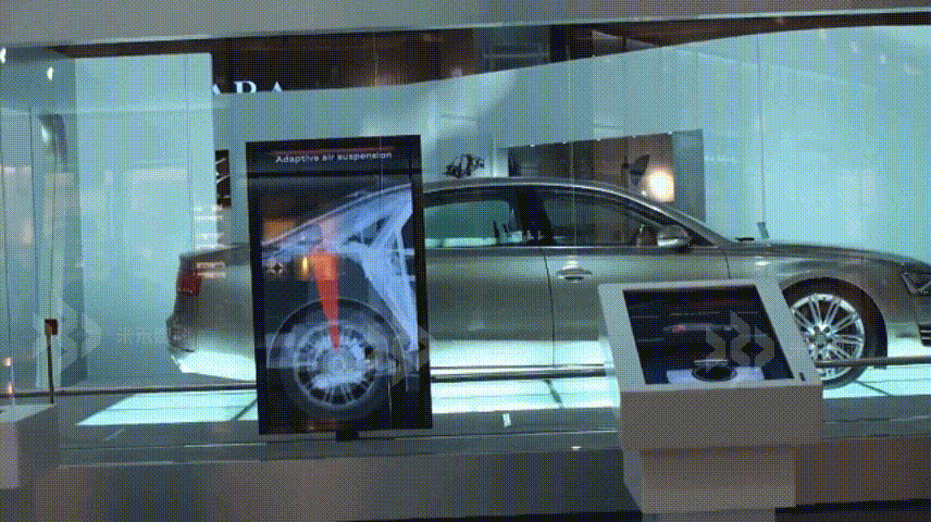 车展透明滑轨屏