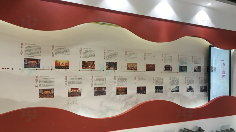 党史百年回顾互动滑轨屏