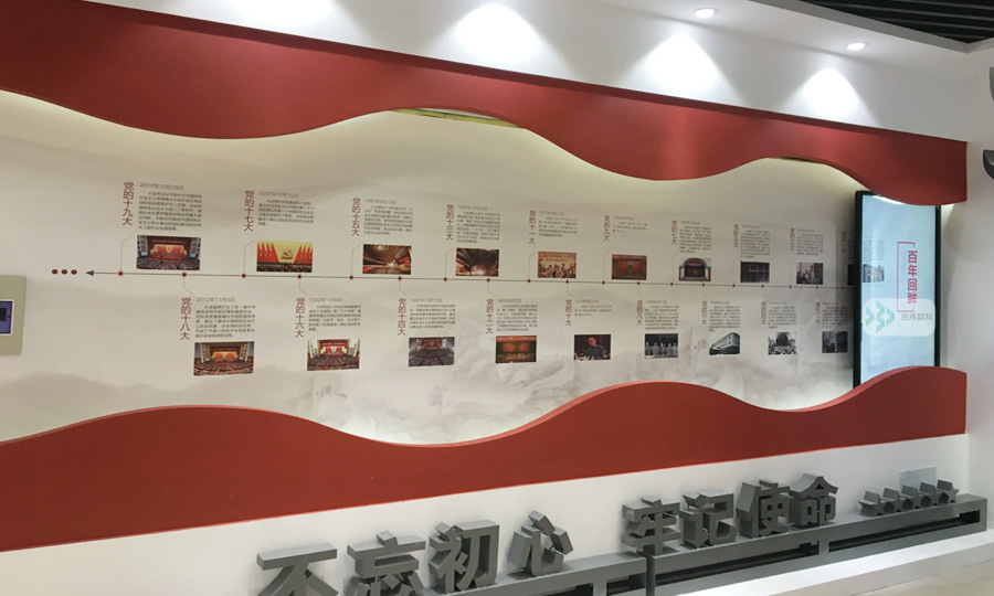 百年回眸党史滑轨屏展示系统
